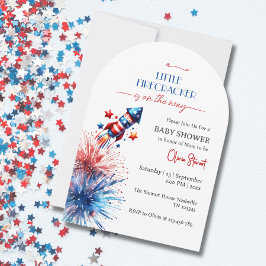 Eleganter Kleine Firecracker 4. Juli Babydusche Einladung