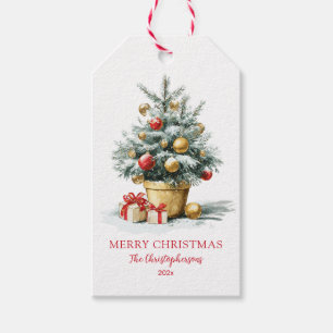 Eleganter kleiner Weihnachtsbaum Geschenkanhänger