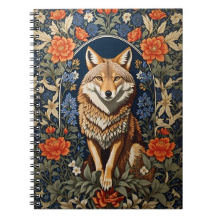 Eleganter Kojote - Inspiriert von William Morris Notizblock