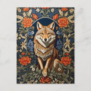 Eleganter Kojote - Inspiriert von William Morris Postkarte