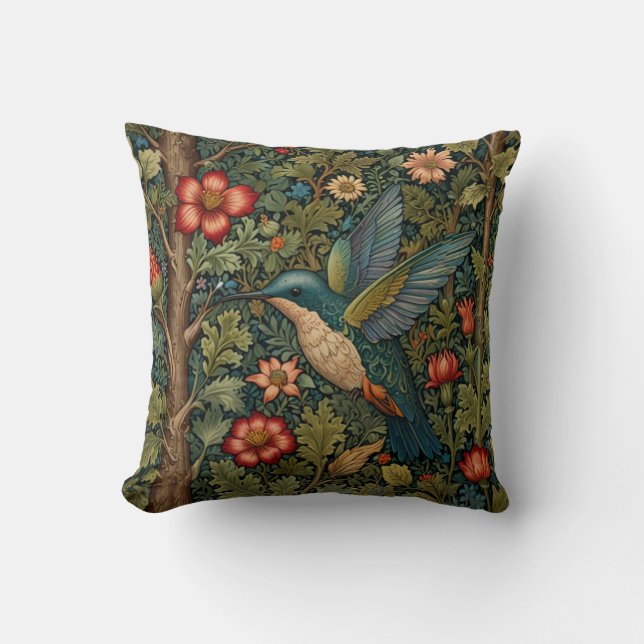 Eleganter Kolibris romantischer Boho-Chic Kissen (Vorderseite)
