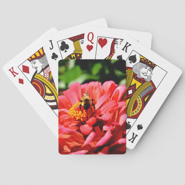 Eleganter Korallenblumenhonig Spielkarten (Rückseite)