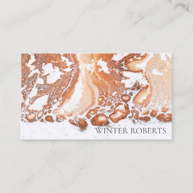 Eleganter Korallenmarmor beruflich Visitenkarte (Vorderseite)