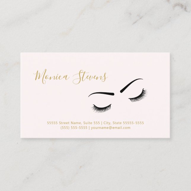 Eleganter Kosmetologe Eyebrows und Eylashes Visitenkarte (Vorderseite)