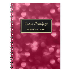 Eleganter Kosmetologe Glamour Pink Luxe Bokeh Notizblock