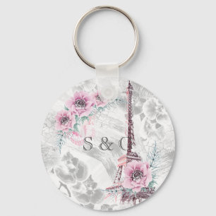 Eleganter Kranz aus rosa Blume. Schlüsselanhänger