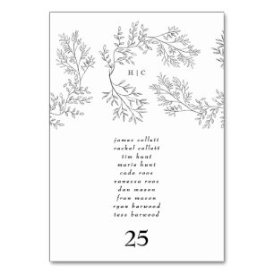 Eleganter Kranz Blumenkranz Minimal Monogramm Tischnummer