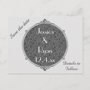 Eleganter Kreis Save the Date Ankündigungspostkarte