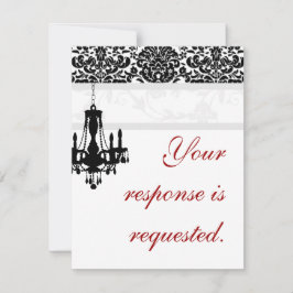 Eleganter Kronleuchter Hochzeitschutz-BW-Damast RSVP Karte