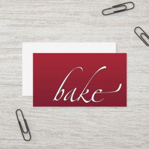 Eleganter Kuchen: Bäcker, Bäckerei Rot Ombre Visitenkarte