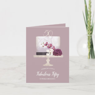 Eleganter Kuchen fabelhafte Faltkarte zum 50. Gebu