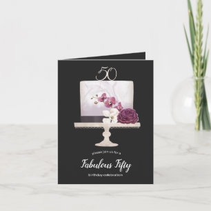 Eleganter Kuchen fabelhafte Faltkarte zum 50. Gebu