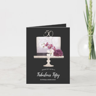 Eleganter Kuchen fabelhafte Faltkarte zum 50. Gebu