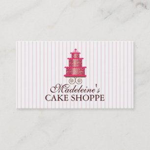 Eleganter Kuchen in der rosa kundenspezifischen Visitenkarte