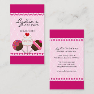 Eleganter Kuchen-Pop Bakeshop Visitenkarte