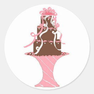 Eleganter Kuchen Runder Aufkleber