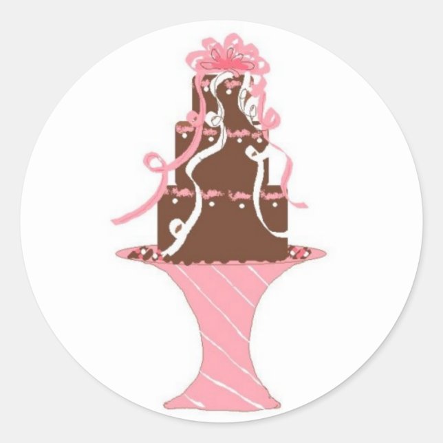 Eleganter Kuchen Runder Aufkleber (Vorderseite)