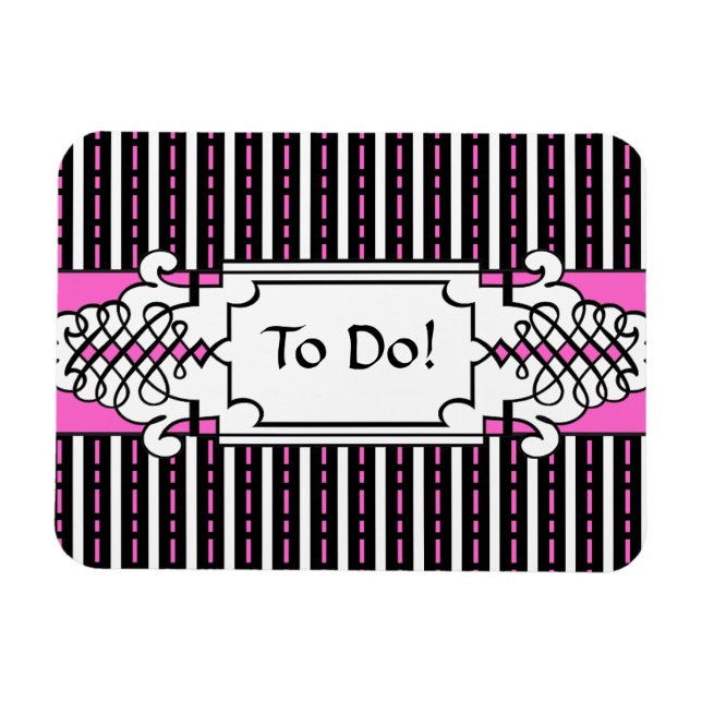 Eleganter Kühlschrankmagnet in Rosa und Schwarz Magnet (Horizontal)