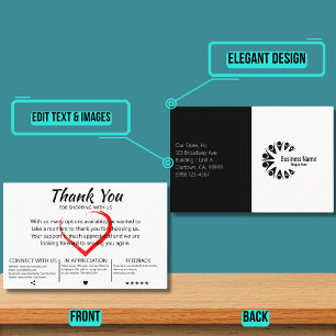 Eleganter Kundendanke Visitenkarte