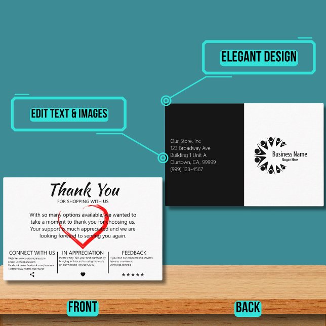 Eleganter Kundendanke Visitenkarte (Please enjoy our design and see the others in the collection.)