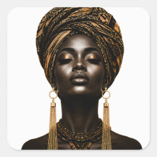 Eleganter Kunstaufkleber einer afrikanischen schwa Quadratischer Aufkleber