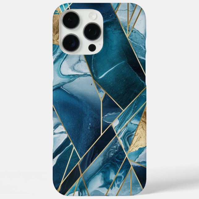 Eleganter Kupfer | Feminine Opulent Aquamarin Gold iPhone 16 Pro Max Hülle (Rückseite)