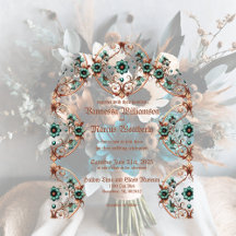 Eleganter Kupfer und türkisfarbener Blumenkreislau