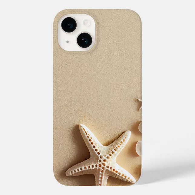 Eleganter Kupfer | Weißer Seestern Case-Mate iPhone 14 Hülle (Rückseite)