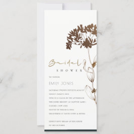 ELEGANTER KUPFERFOLIE HYDRANGEA FLORAL BRAUTPARTY EINLADUNG