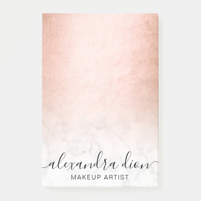 Eleganter Kupfergold-Makeup-Künstler Post-it Klebezettel (Vorderseite)