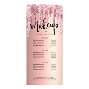 Eleganter Kupferstich-Rose-Gold-Glitzer-Tropfen Werbekarte