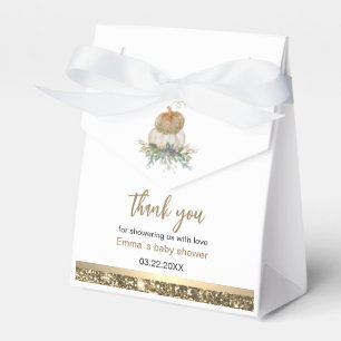 Eleganter Kürbis Weiß und Gold Danke  Geschenkschachtel