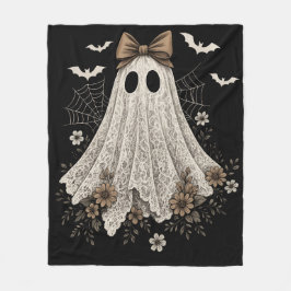 Eleganter Lace Ghost mit Bow | Floral Ghost Fleecedecke
