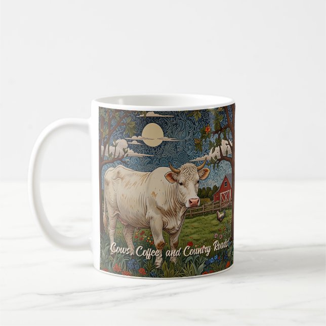 Eleganter ländlicher schicker bohoner Kuhhof Kaffeetasse (Links)