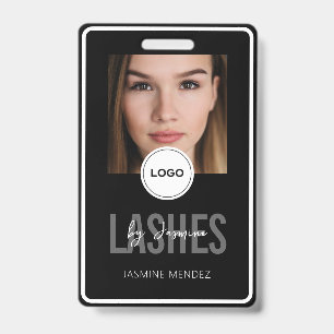 Eleganter LASH-Techniker Schwarz-Weiß-Foto-Lanyard Ausweis