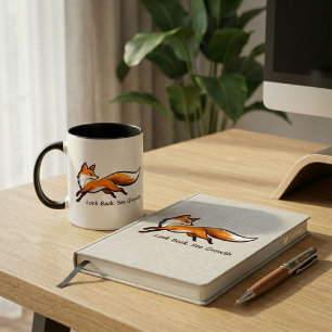 Eleganter Laufender Fuchs "Blick zurück. Sieh Wach Tasse