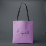 Eleganter Lavendel hinzufügen Tasche<br><div class="desc">Ersetzen Sie Ihren Skriptnamen Text hier Elegant Modern Minimalistic Design Template Lavender Shopping Shoulder Tote Bag.</div>