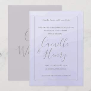 Eleganter Lavendel-Hochzeit in Grau Einladung