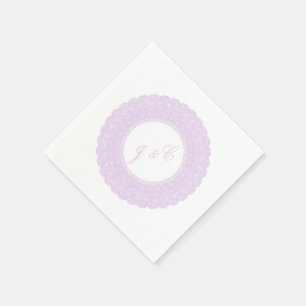 Eleganter Lavendel/lila Spitzencocktail Serviette