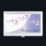 Eleganter Lavendel mit Schmetterlingen | Personali Visitenkarten Etui<br><div class="desc">Visitenkarten-Halter. ✔ HINWEIS: ÄNDERN SIE NUR DIE VORLAGEBEREICHE, DIE SIE BENÖTIGEN! 😀 Sie können den Text bei Bedarf entfernen und neu hinzufügen, was immer Sie möchten und welchen Schriftart Sie möchten. 📌 Wenn Sie weitere Anpassungen benötigen, klicken Sie bitte auf den Button "Weitere Anpassungen vornehmen" oder "Design anpassen oder bearbeiten"...</div>