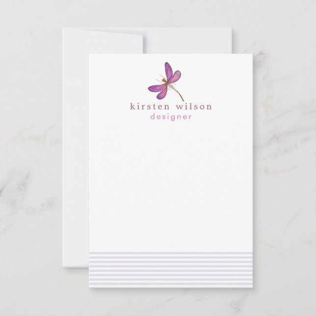 Eleganter Lavendel Personalisiert Mitteilungskarte (Vorderseite)
