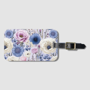 Eleganter Lavender Blauer Blumengarten Blumen Gepäckanhänger