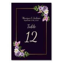 Eleganter Lavender Floral Gold Frame Lila Hochzeit