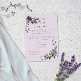 Eleganter Lavender Lila Botanischer Garten Begleitkarte