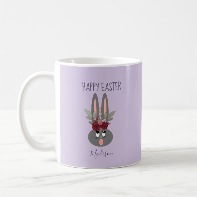 Eleganter Lavender Lila Ostern Personalisiert Kaffeetasse (Links)