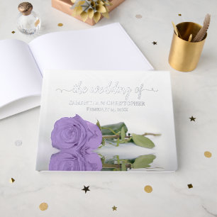 Eleganter Lavender Lila Rose Mittelhochzeit Gästebuch