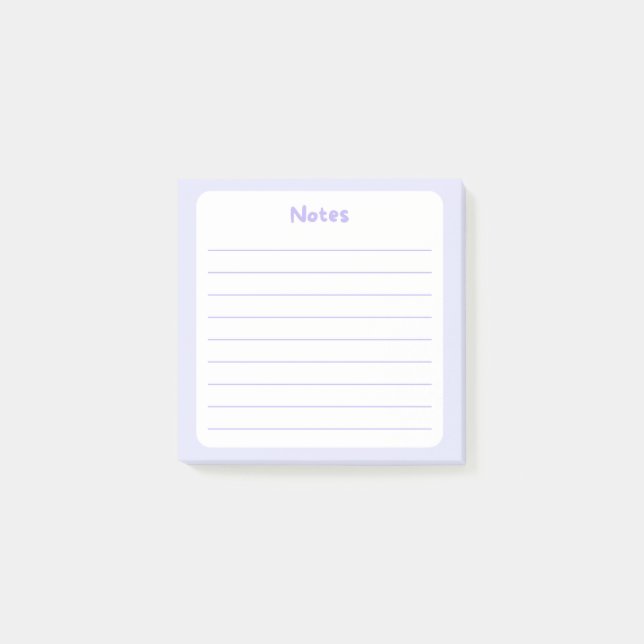 Eleganter Lavender Lined Sticky Note Pad Post-it Klebezettel (Vorderseite)