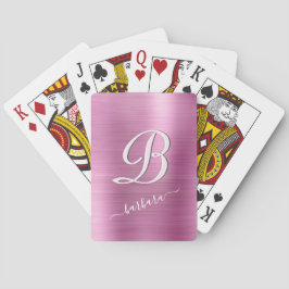 Eleganter Lavender Pink Monogram Name Spielkarten