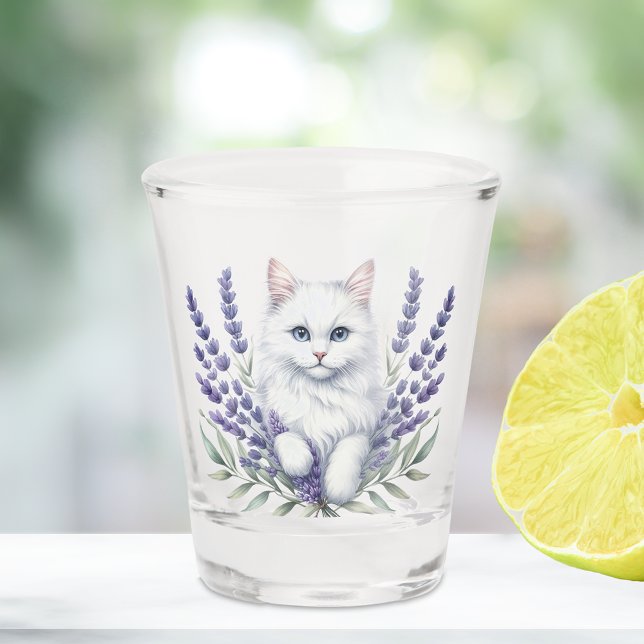 Eleganter Lavender und Cat Schnapsglas (Von Creator hochgeladen)