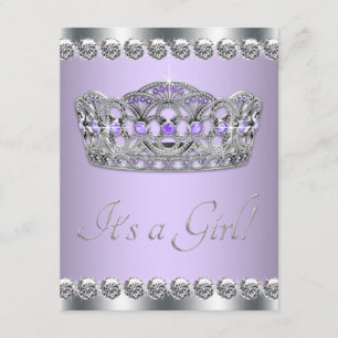 Eleganter Lavender und Graue Babydusche Einladung